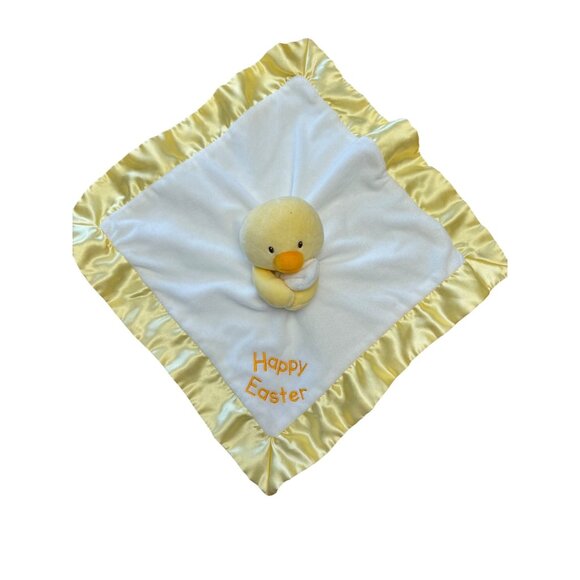 Baby Gund Happy Easter Duck Lovey Security Blanket Yellow White - Picture 1 of 11